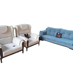 Wooden Twist European Style Teak Wood Interior Sofa Set 3+1+1 - WoodenTwist