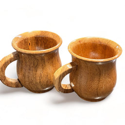 Wooden Twist Gripping Acacia Wood Gripping Tea & Coffee Cup ( Set of 2 ) - WoodenTwist