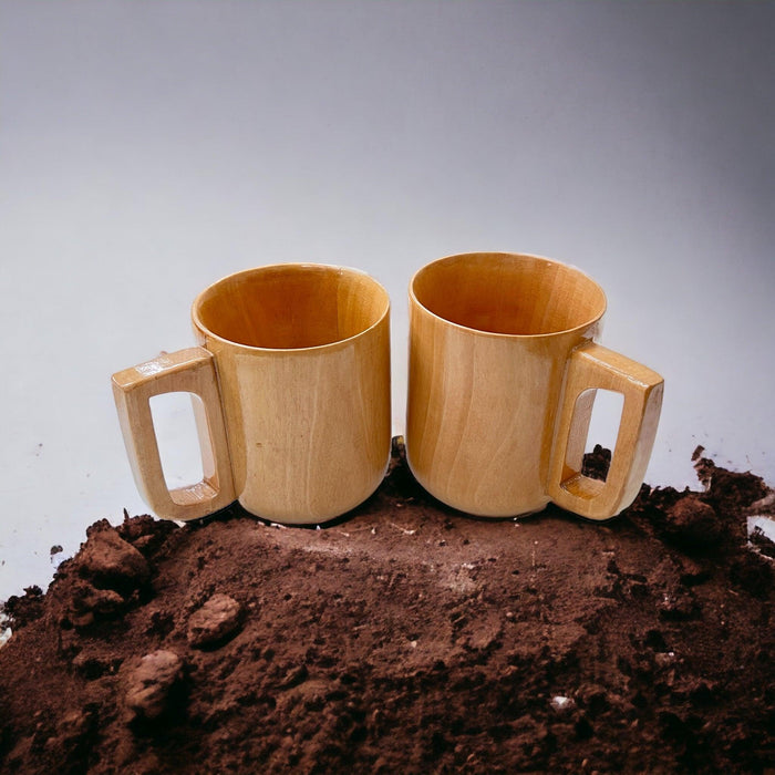 Wooden Twist Agonizing Acacia Wood Tea & Coffee Cup ( Set of 2 ) - WoodenTwist