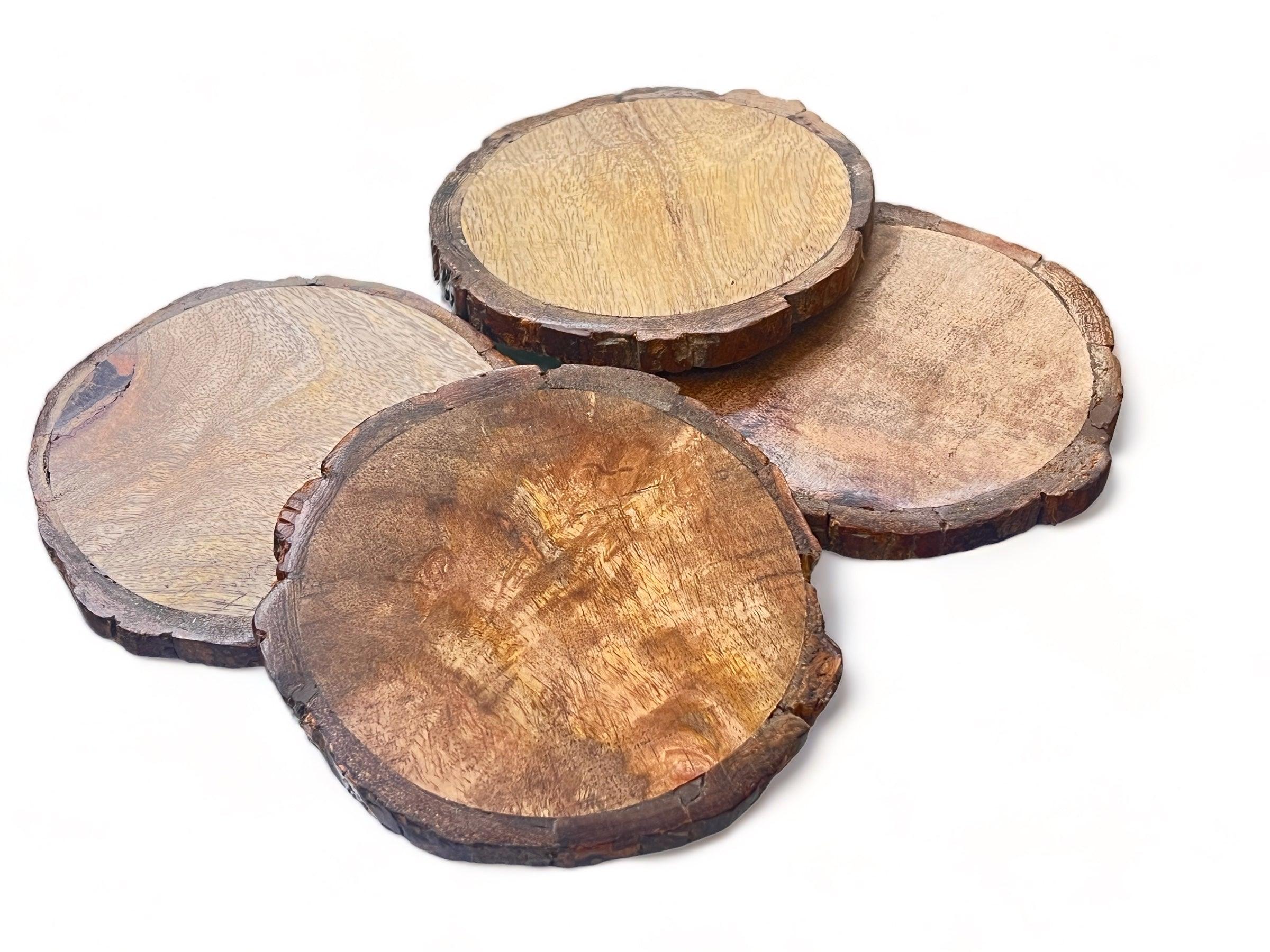 Wooden Twist Exclusive Round Mango Wood Tea Coasters ( Set of 4 ) - WoodenTwist