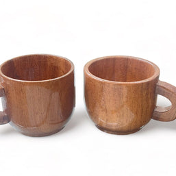 Wooden Twist Modest Acacia Wood Tea & Coffee Cup ( Set of 2 ) - WoodenTwist