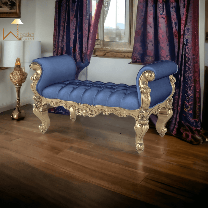 Hand Carved Teak Wood Bench Couch Sofa - WoodenTwist