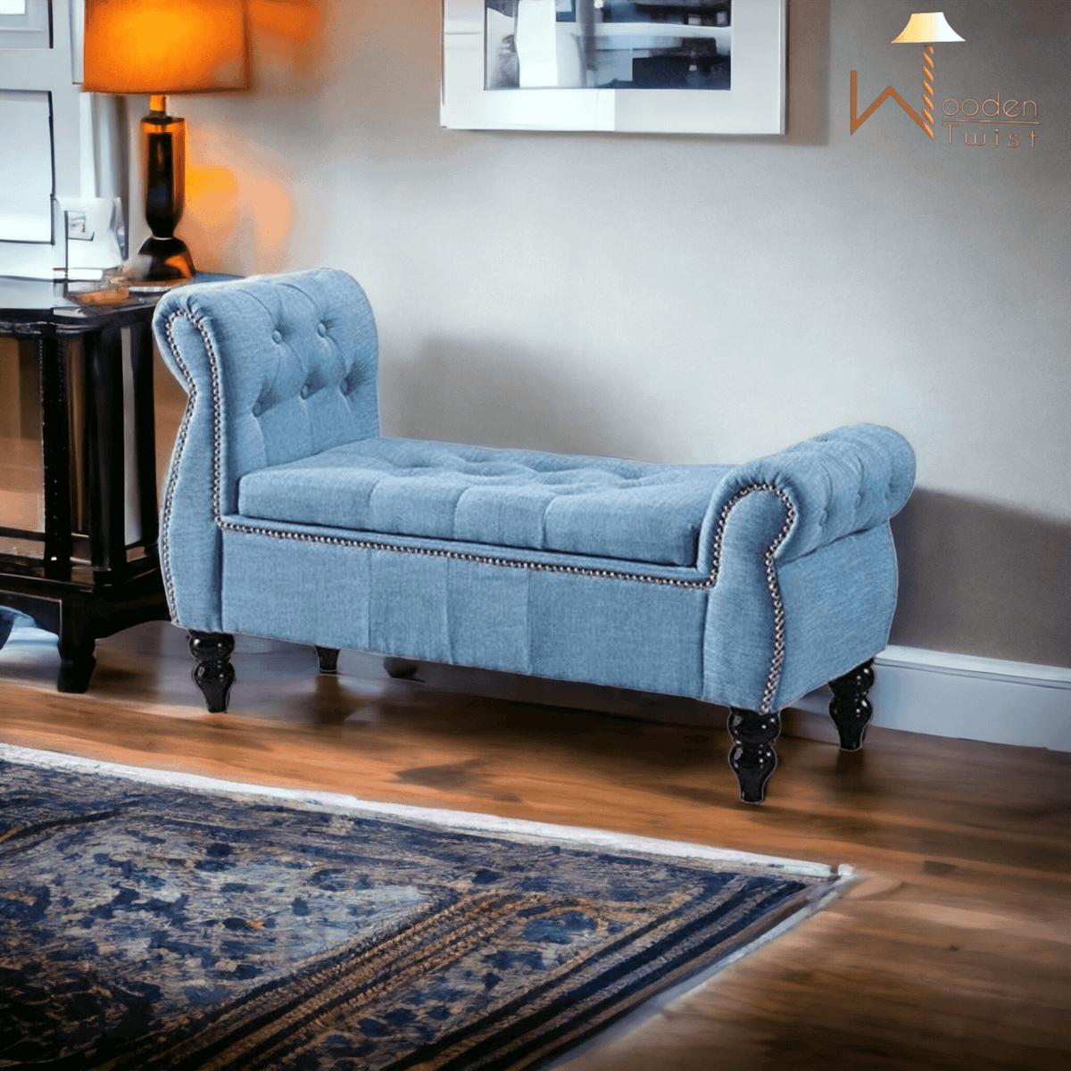 Upholstered Tufted Storage Bench