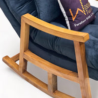 Rocking Chair Colonial and Traditional Super Comfortable Cushion And With Footrest (Natural Polish) - WoodenTwist