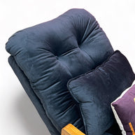 Rocking Chair Colonial and Traditional Super Comfortable Cushion And With Footrest (Natural Polish) - WoodenTwist