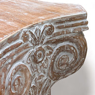 Wooden Twist Hand Carved Pedestal Style End Table Mango Wood - WoodenTwist