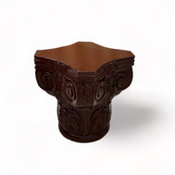 Wooden Twist Hand Carved Pedestal Style End Table Mango Wood - WoodenTwist