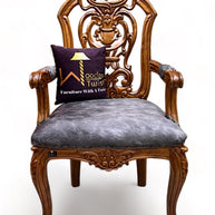 Wooden Twist Bartelso Designer Back Hand Carved Teak Wood Armchair - WoodenTwist