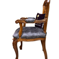 Wooden Twist Bartelso Designer Back Hand Carved Teak Wood Armchair - WoodenTwist