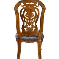 Wooden Twist Bartelso DesignerBack Hand Carved Teak Wood Dining Chair - WoodenTwist