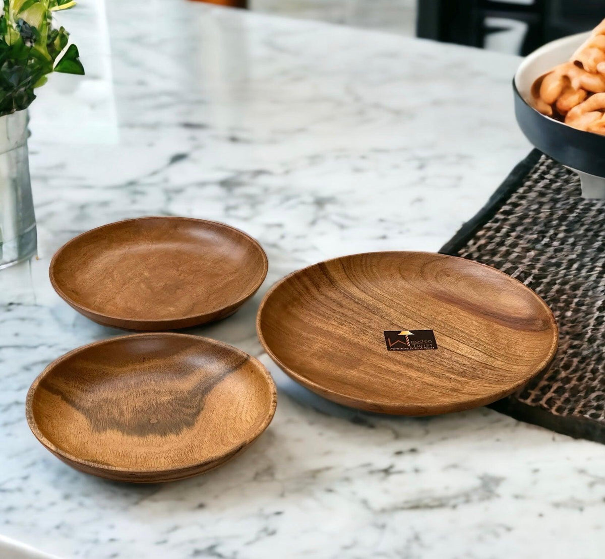 Exquisite Acacia Wood Saucers