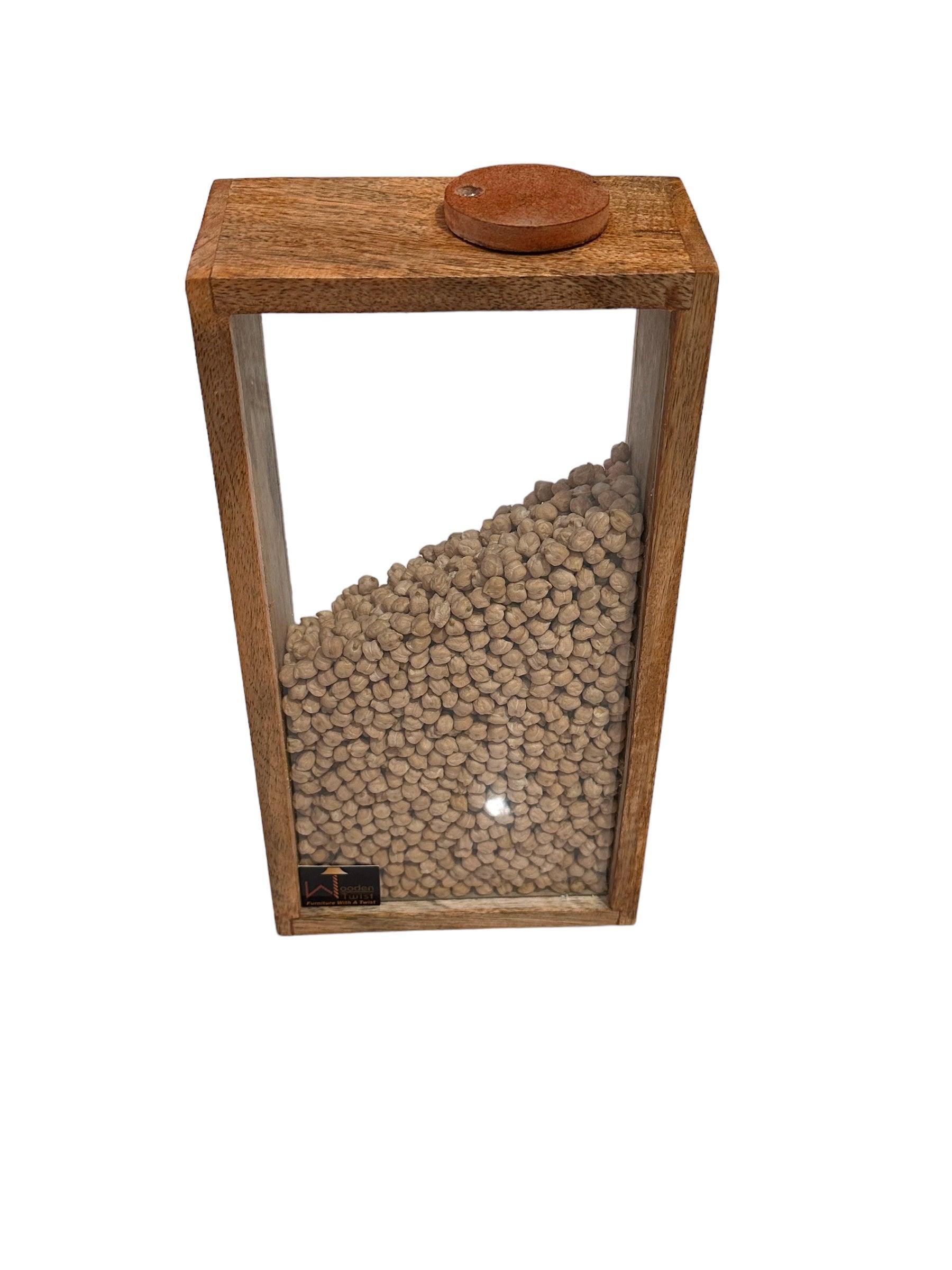 Wooden Twist Pantry Storage Container Wooden Storage Jars Cereal and Pasta Storage Containers for Pantry - WoodenTwist