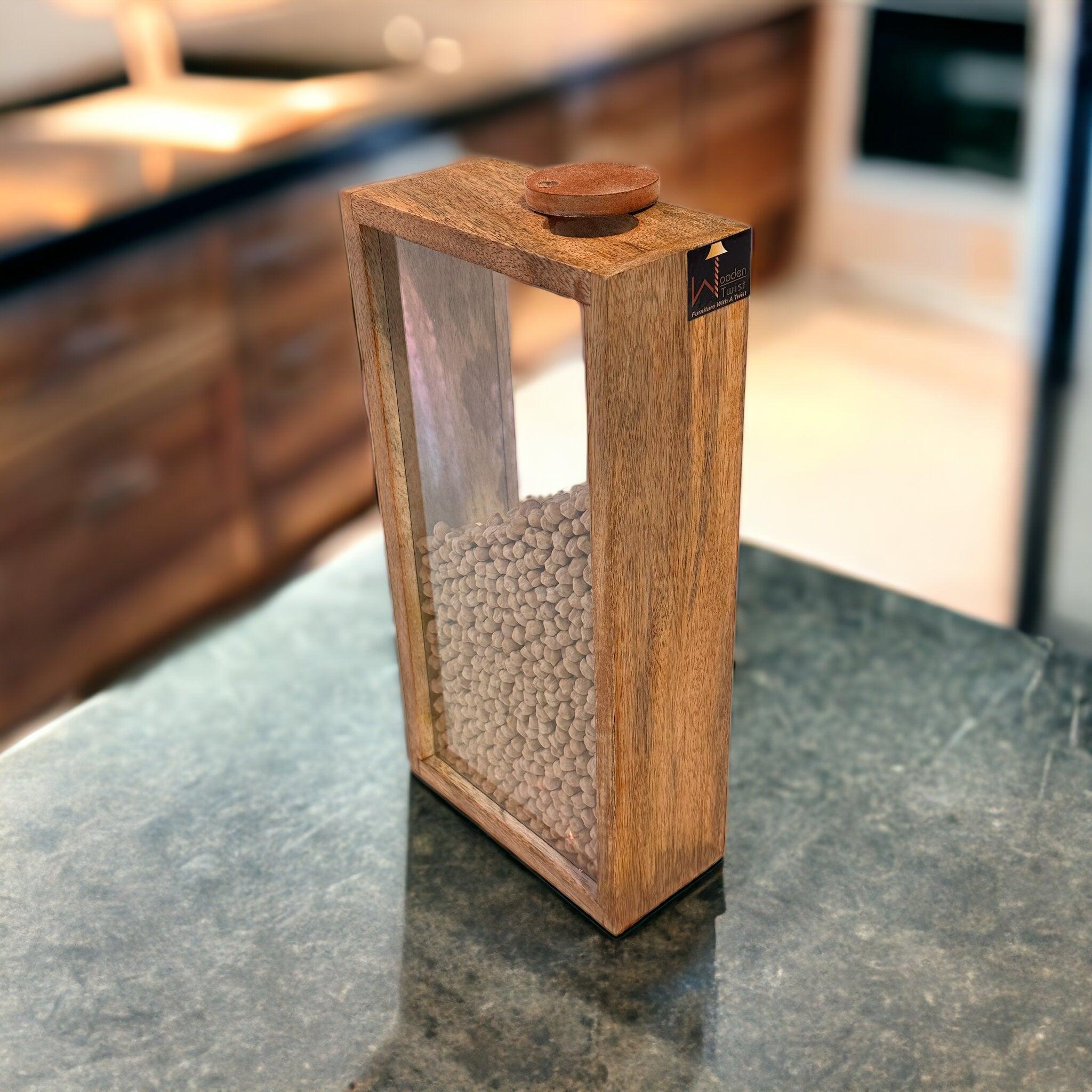 Wooden Twist Pantry Storage Container Wooden Storage Jars Cereal and Pasta Storage Containers for Pantry - WoodenTwist