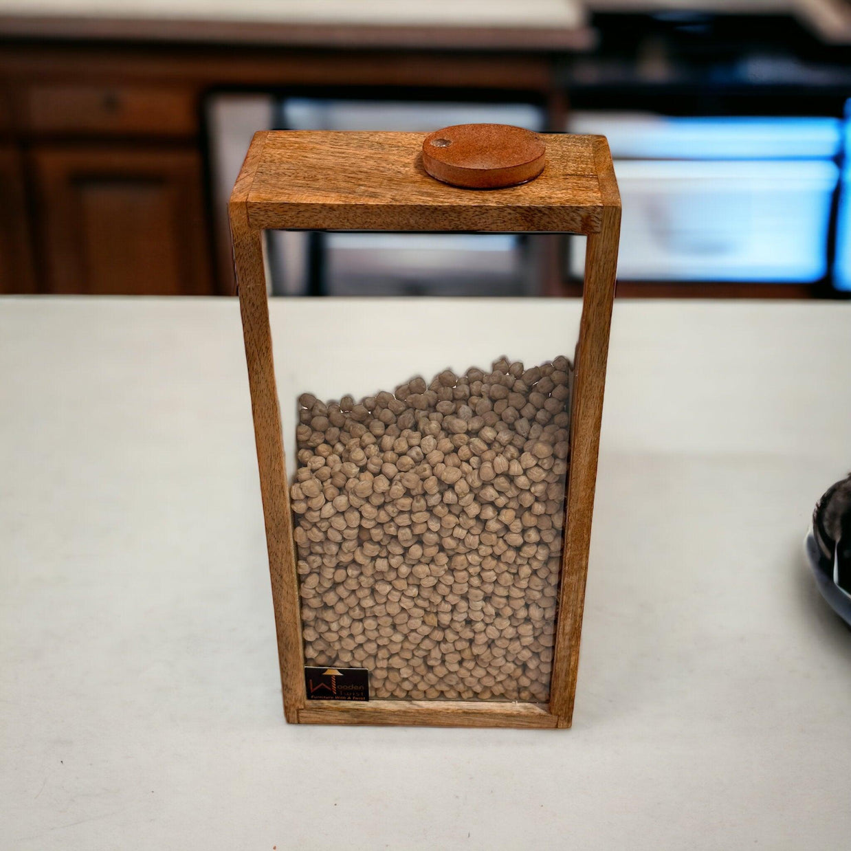 Wooden Twist Pantry Storage Container Wooden Storage Jars Cereal and Pasta Storage Containers for Pantry - WoodenTwist