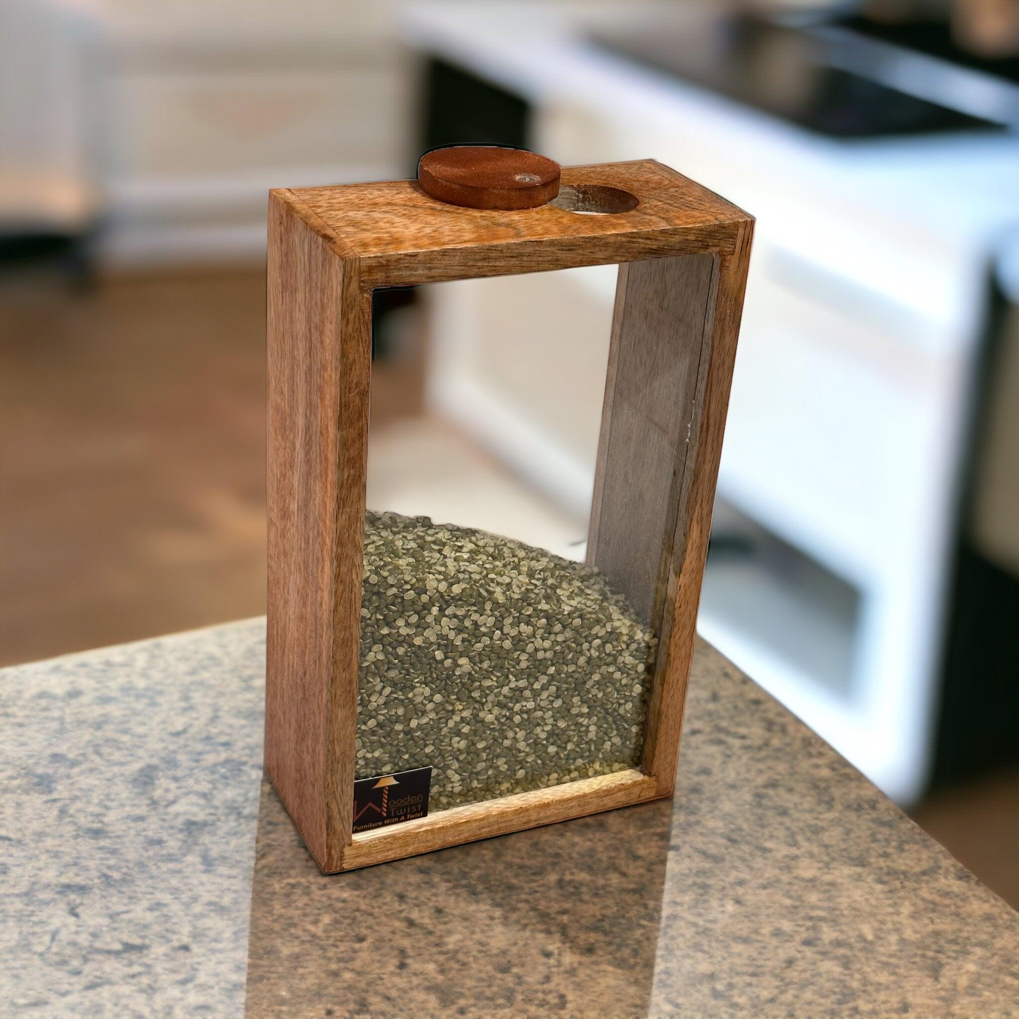 Wooden Twist Pantry Storage Container Wooden Storage Jars Cereal and Pasta Storage Containers for Pantry - WoodenTwist