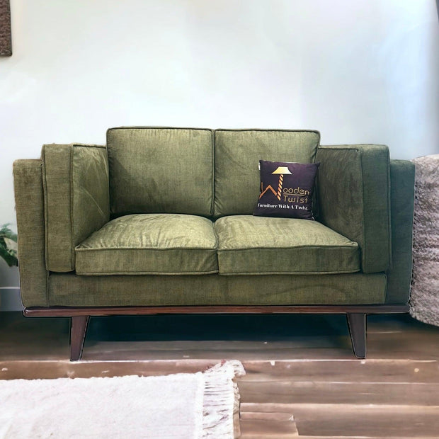 Wooden Twist Stylish Rectangular Modern 3 Seater Sofa ( Green ) - WoodenTwist