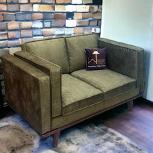 Wooden Twist Stylish Rectangular Modern 3 Seater Sofa ( Green ) - WoodenTwist