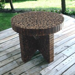 Wooden Antique Round Shaped Coffee Table - WoodenTwist