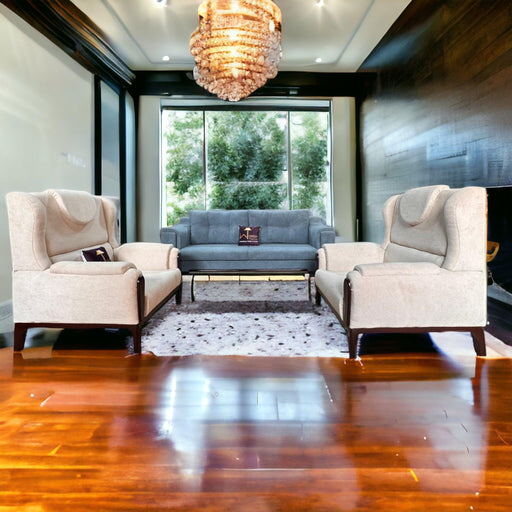 Wooden Twist European Style Teak Wood Interior Sofa Set 3+1+1 - WoodenTwist