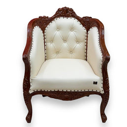 Wooden Handmade Italian Baroque Style Champagne Sofa Set 3+1+1 (Teak Wood) - WoodenTwist