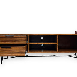 Wooden Twist Mirando Solid Teak Wood TV Unit Cabinet for Living Room - WoodenTwist