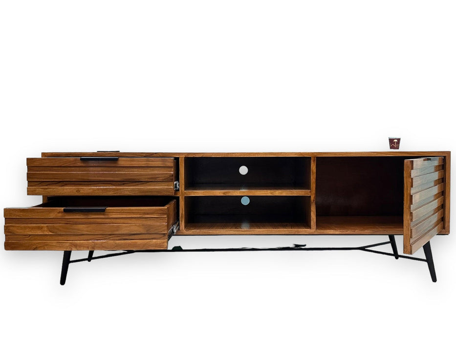 Wooden Twist Mirando Solid Teak Wood TV Unit Cabinet for Living Room - WoodenTwist