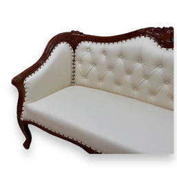 Wooden Handmade Italian Baroque Style Champagne Sofa Set 3+1+1 (Teak Wood) - WoodenTwist