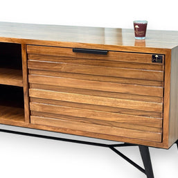 Wooden Twist Mirando Solid Teak Wood TV Unit Cabinet for Living Room - WoodenTwist