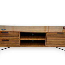 Wooden Twist Mirando Solid Teak Wood TV Unit Cabinet for Living Room - WoodenTwist