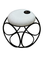 Wooden Twist Modern Round Spherical Design Wrought Iron Ottoman Comfortable Cushion - WoodenTwist