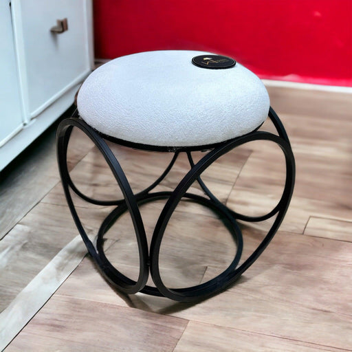 Wooden Twist Modern Round Spherical Design Wrought Iron Ottoman Comfortable Cushion - WoodenTwist