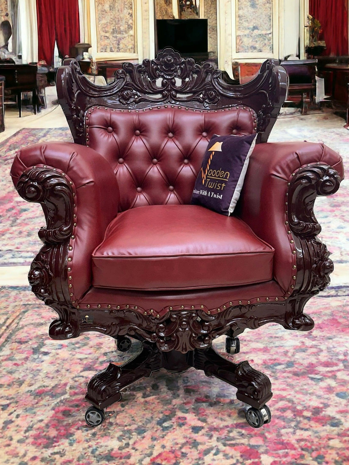 Royal design in hand carved teak wood