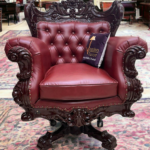 Hand Carved Teak Wood Chair