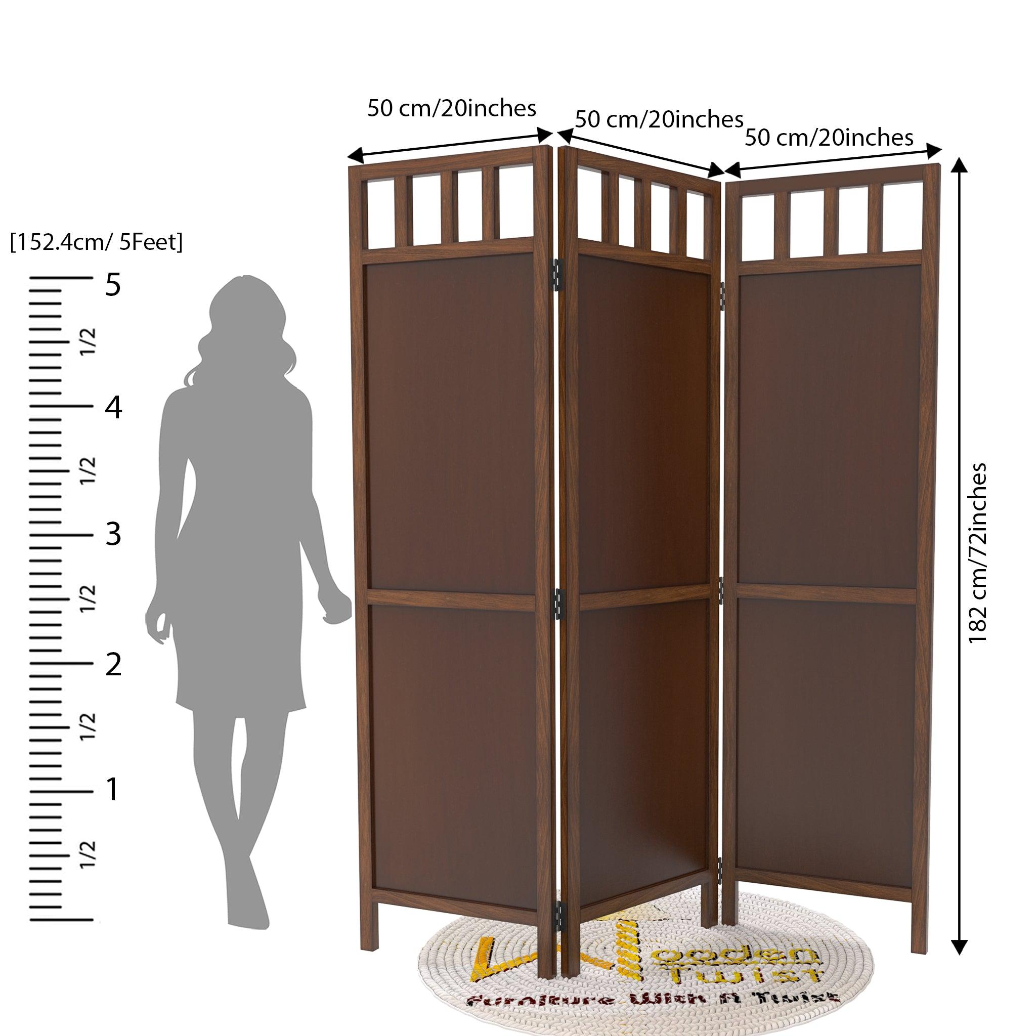 Wooden Room Divider/Wood Separator/Office Furniture/Wooden Partition 3 Panel - WoodenTwist