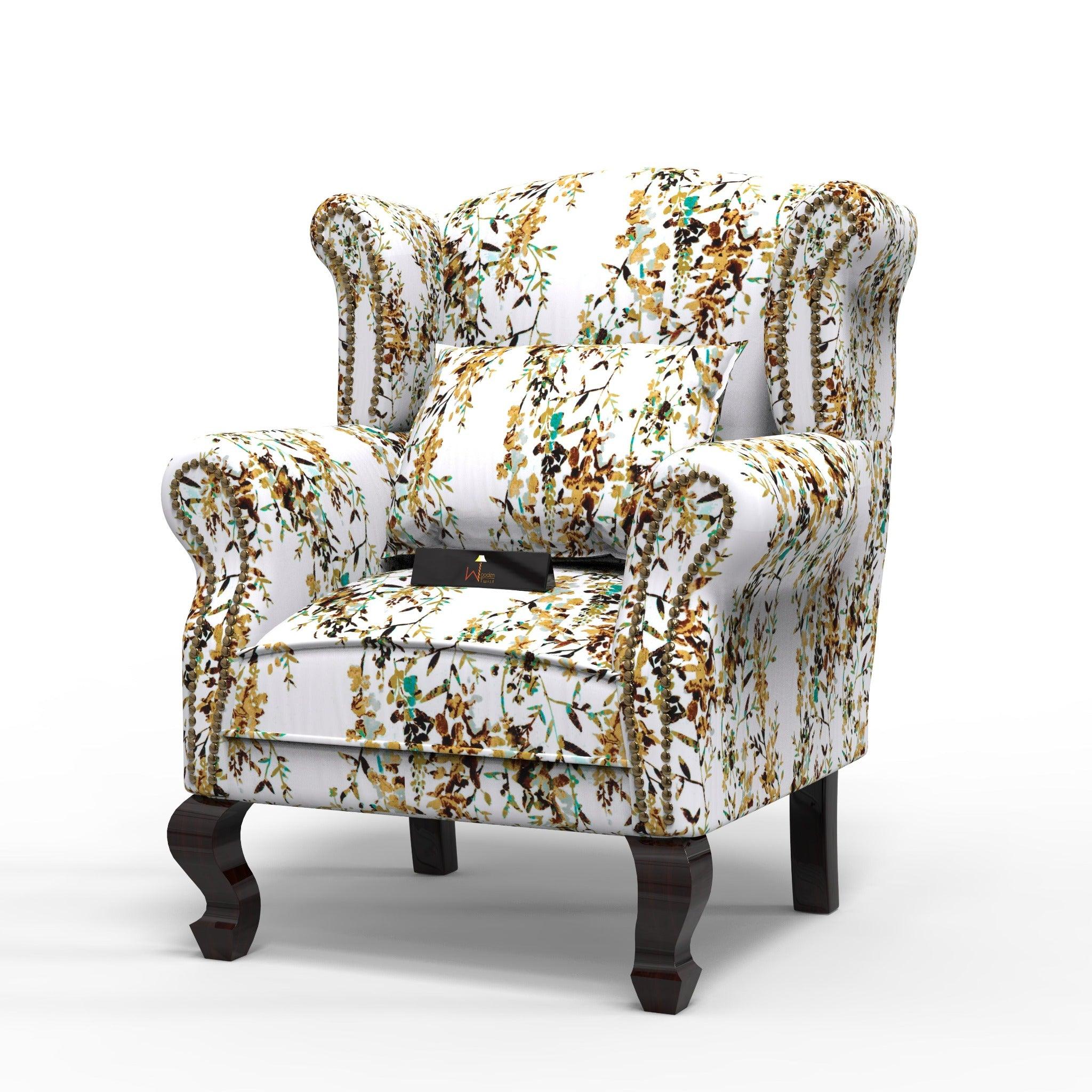 Majestic Wing Chair for Living Room/Home/Offices - WoodenTwist