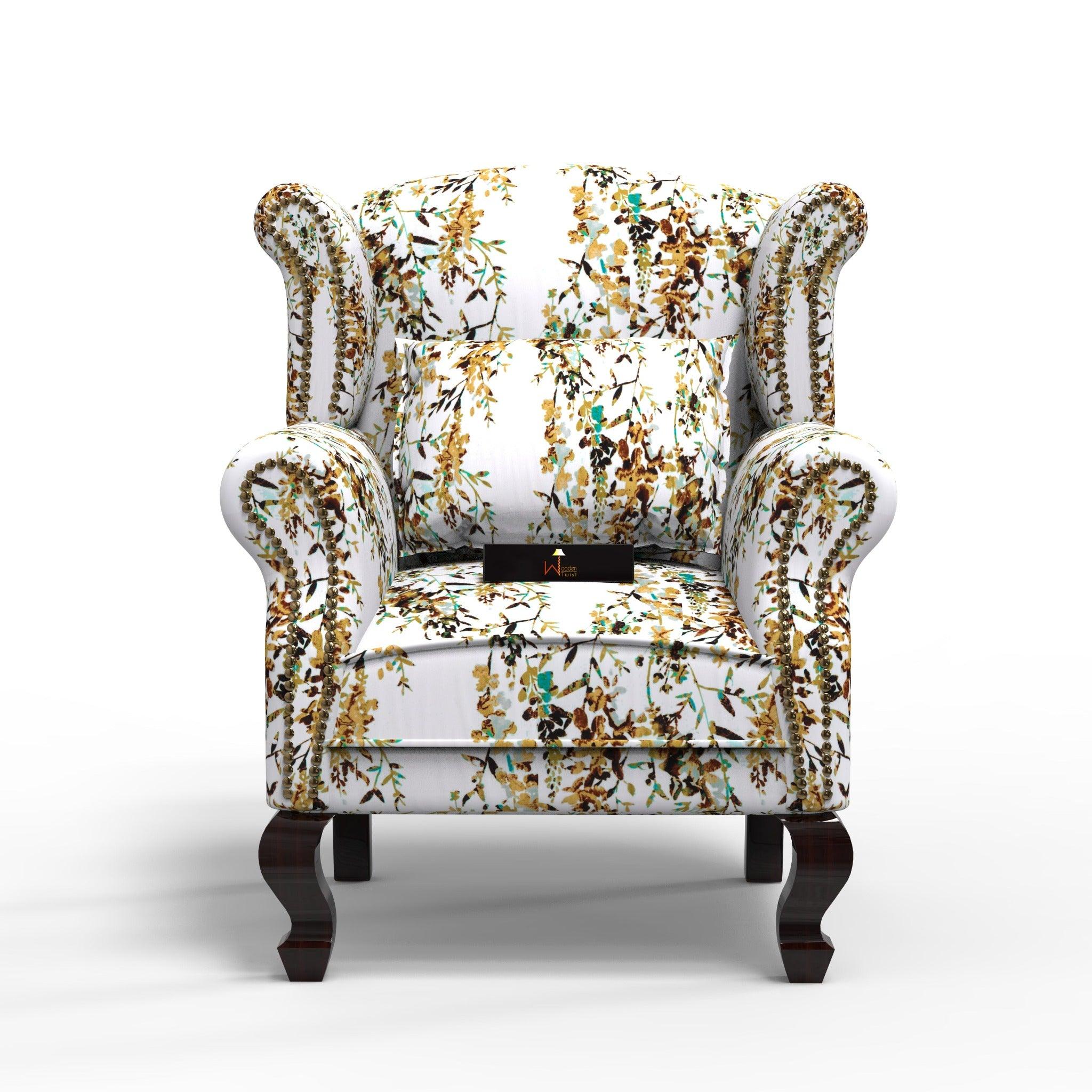 Majestic Wing Chair for Living Room/Home/Offices - WoodenTwist