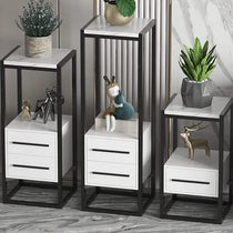 Luxurious Black Iron Square Side Table - Main Image