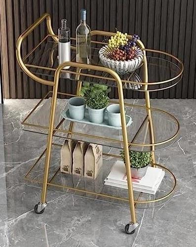 Elegant Golden Trolley Cart