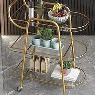 Elegant Golden Trolley Cart
