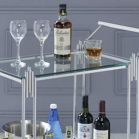 Side View of Stainless Steel Rectangle Trolley with Smooth Rolling Wheels