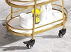 Side View of Golden Oval Trolley with Smooth Rolling Wheels