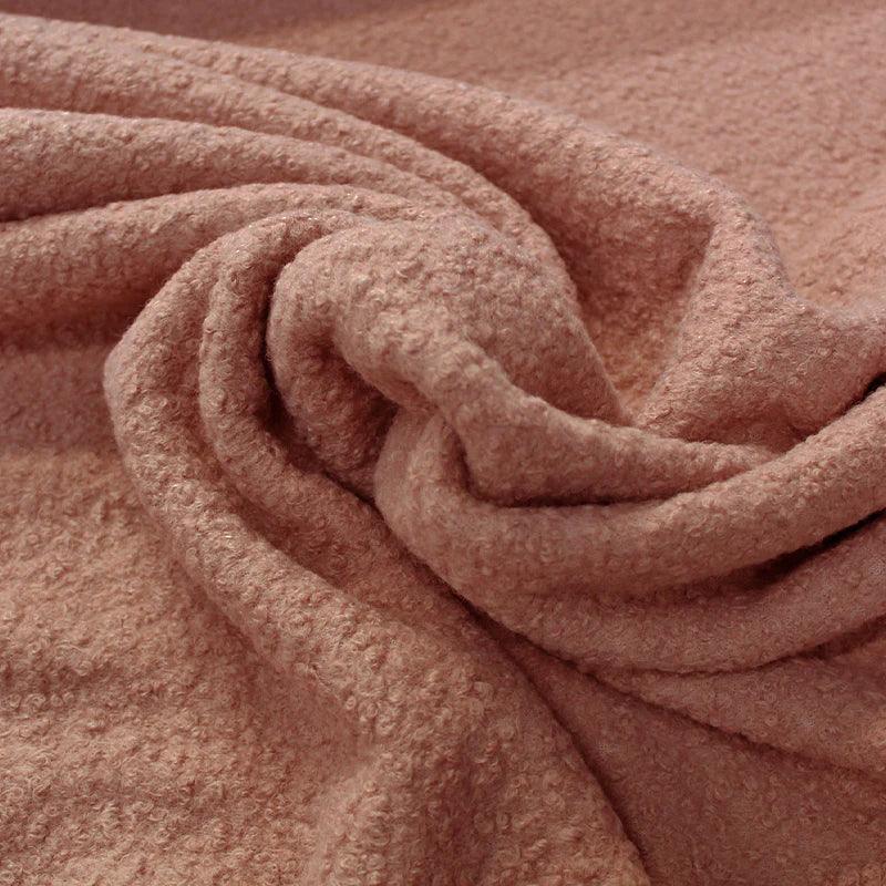 Soft Boucle Fabric In Rose Pink Color - WoodenTwist