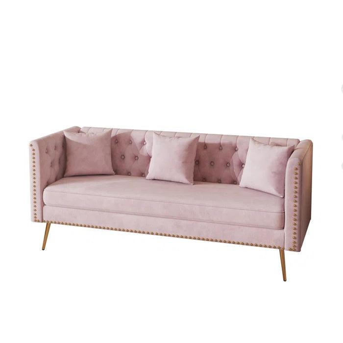 Velvet Modern Sofa by Wooden Twist