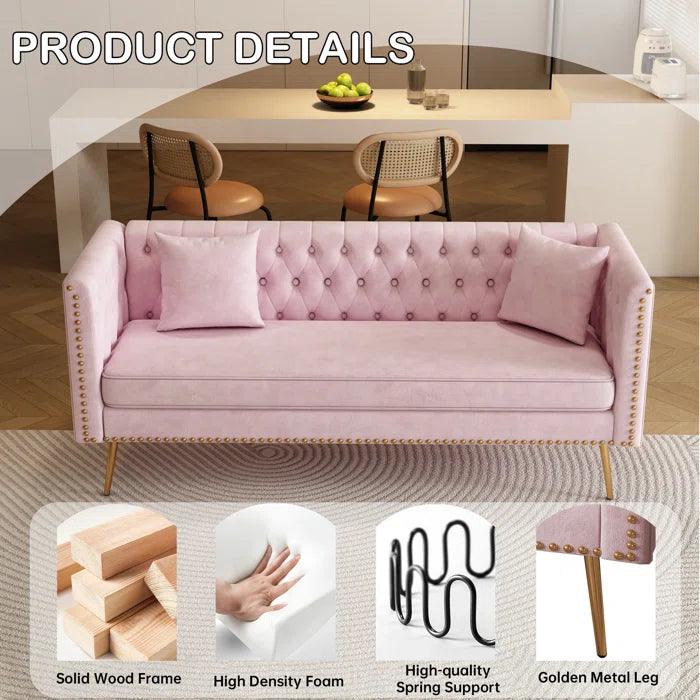  Modern Sofa with Soft Fabric and High-Density Foam