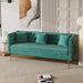 Teal Velvet Modern Sofa showcasing Tufting Details