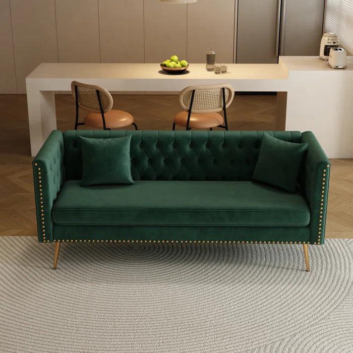  Rectangular Sofa with Curved Arms