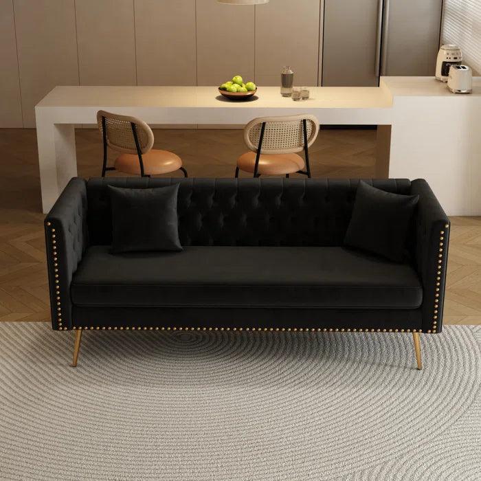 Velvet Modern Sofa showcasing Tufting 