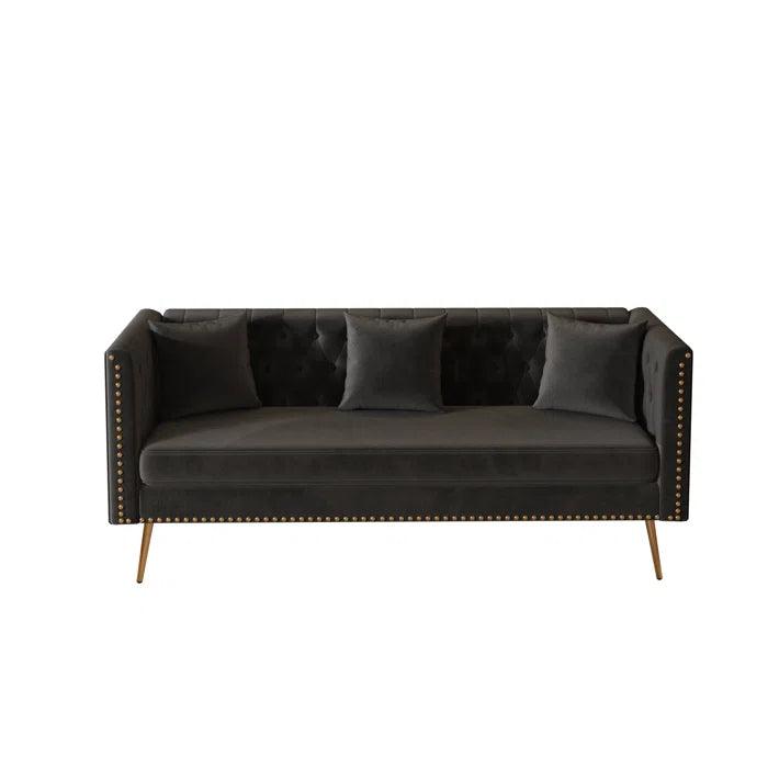 Velvet Modern Sofa by Wooden Twist