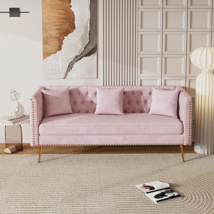  Rectangular Sofa with Curved Arms