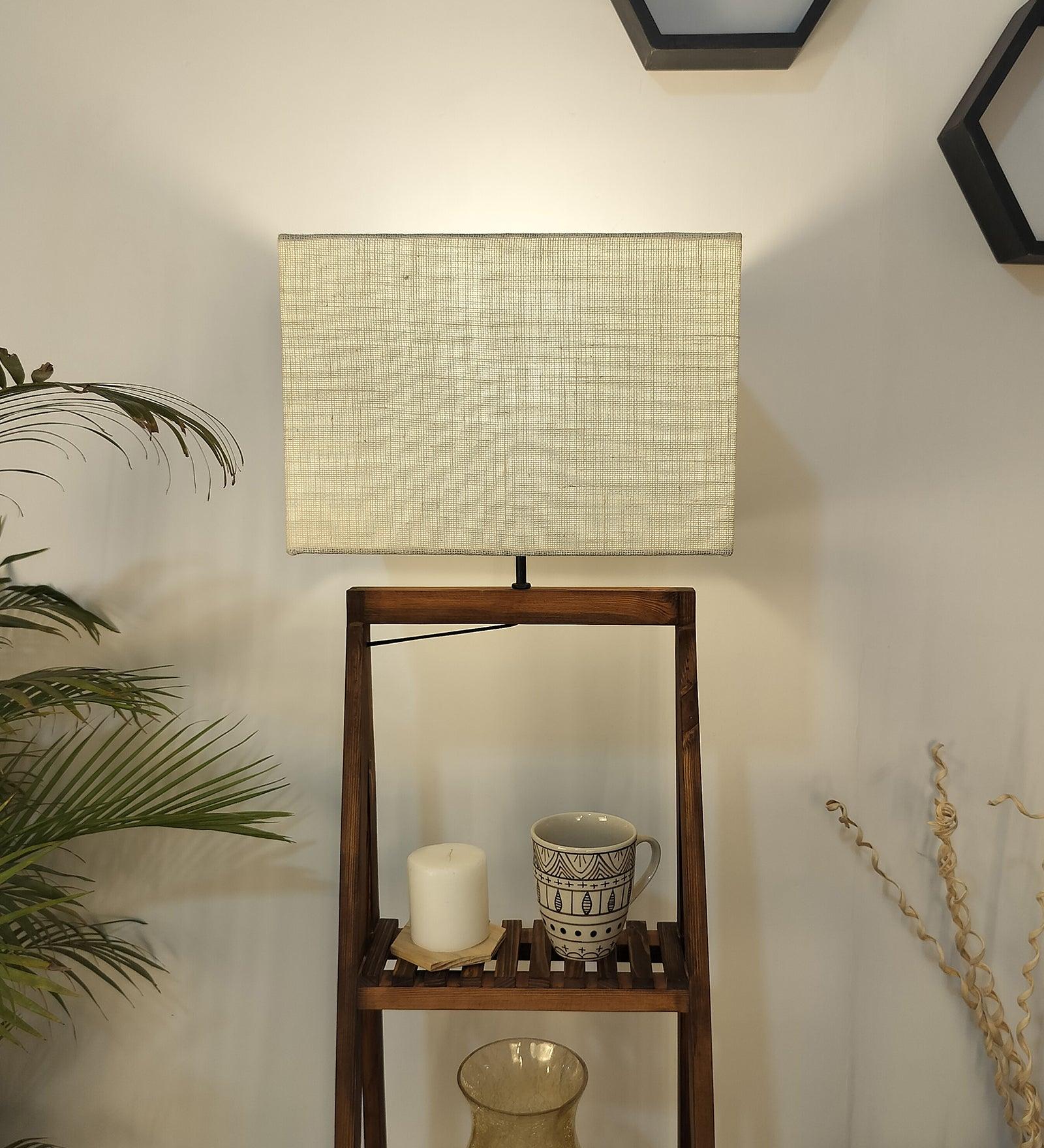 Modern Pinewood Raphael Floor Lamp – Elegant Square Design - WoodenTwist